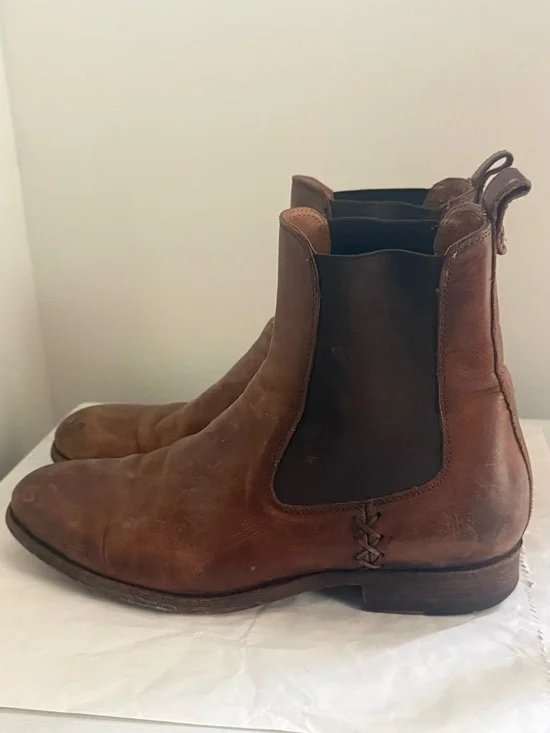 Frye Melissa Chelsea Boots in Cognac Leather Size 8.5 - Picture 6 of 16